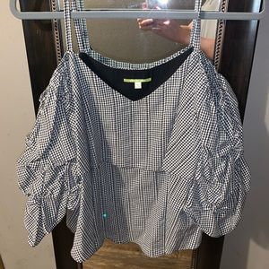 Black and white top.